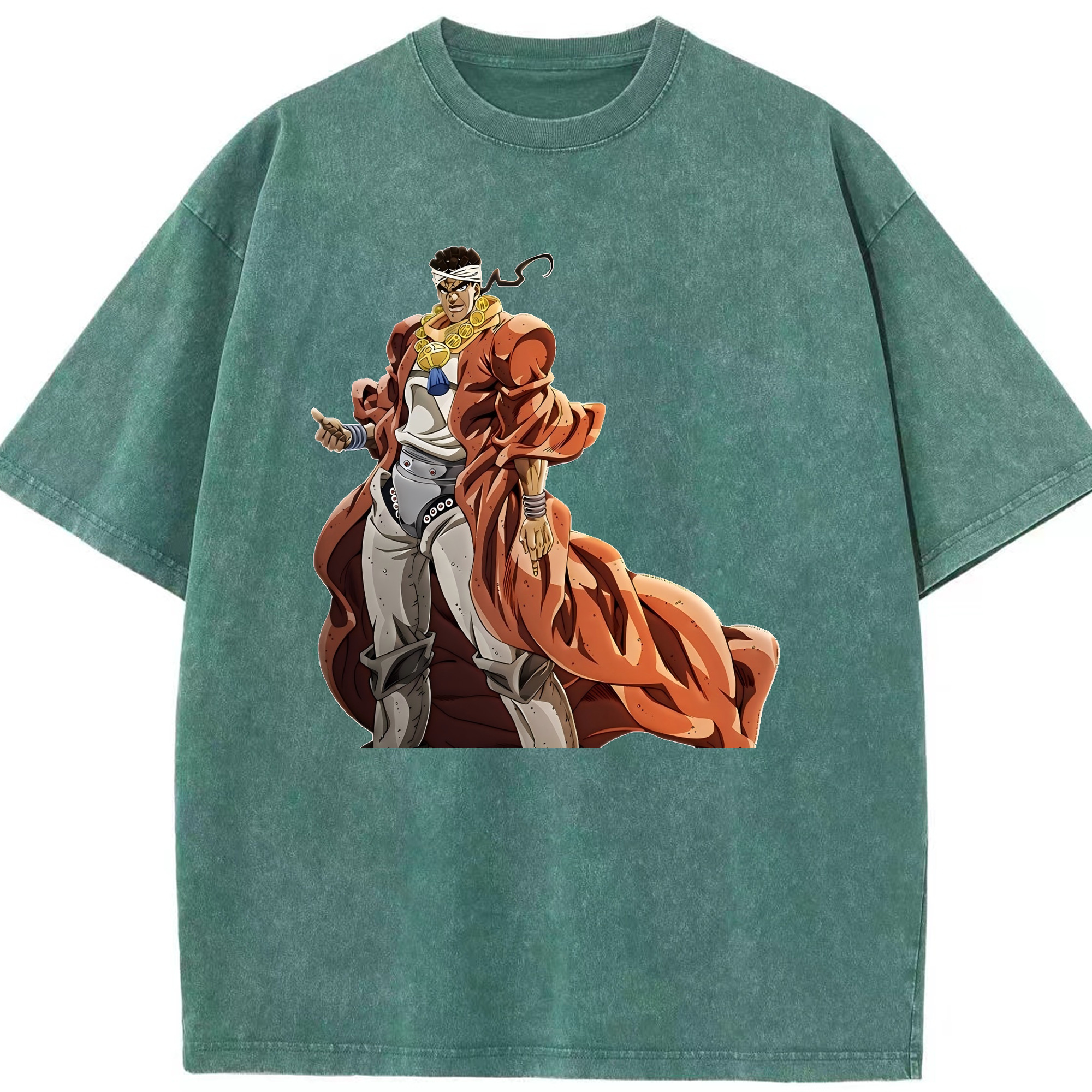 （画像用） ジョジョの奇妙な冒険 ムハンマド?アブドゥル JoJo's Bizarre Adventure Muhammad Avdol 綿100% ヴィンテージ風 半袖Tシャツ（フロントプリント）